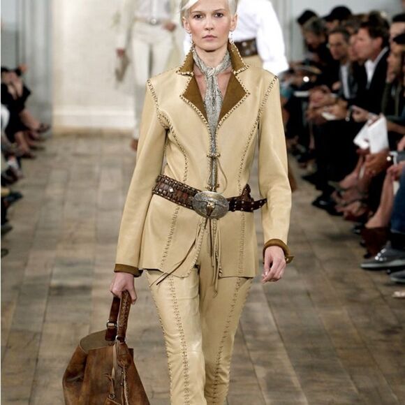 Ralph Lauren * Runway Collection Metallic Beaded Scarf - Picture 9 of 16